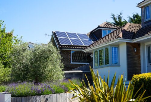 a house with solar panels