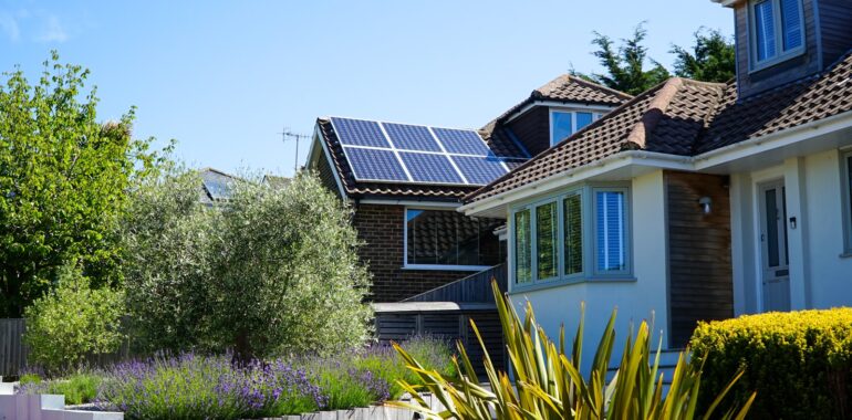 a house with solar panels