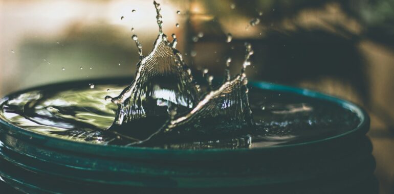 water drop on bucket photo